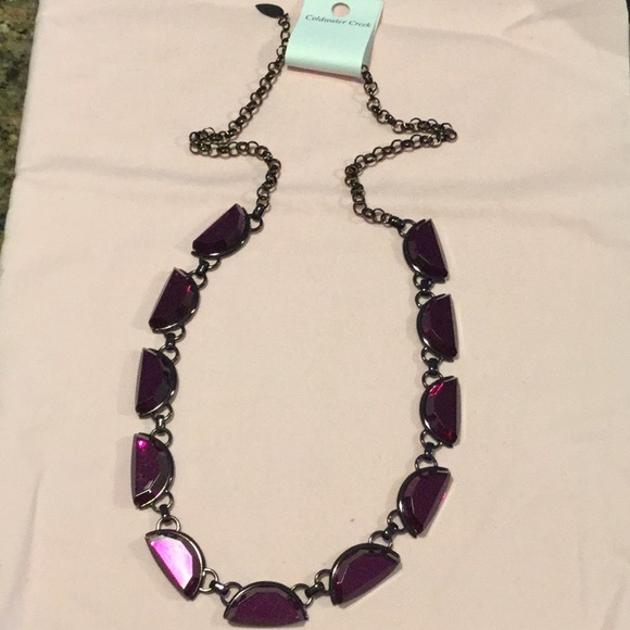 Coldwater Creek, Purple Necklace,Gold-Brown Chain - Picture 7 of 7